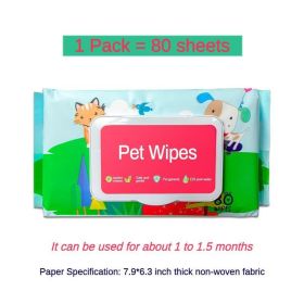 Dog And Cat Wet Wipes, Fragrance Free, Plant.based  SKIP THE BATH Gentle Cleansing AndDeodorizing,Hypoallergenic, Wipes For PawsEars, Fur, Eye Du (Option: 1pcs)
